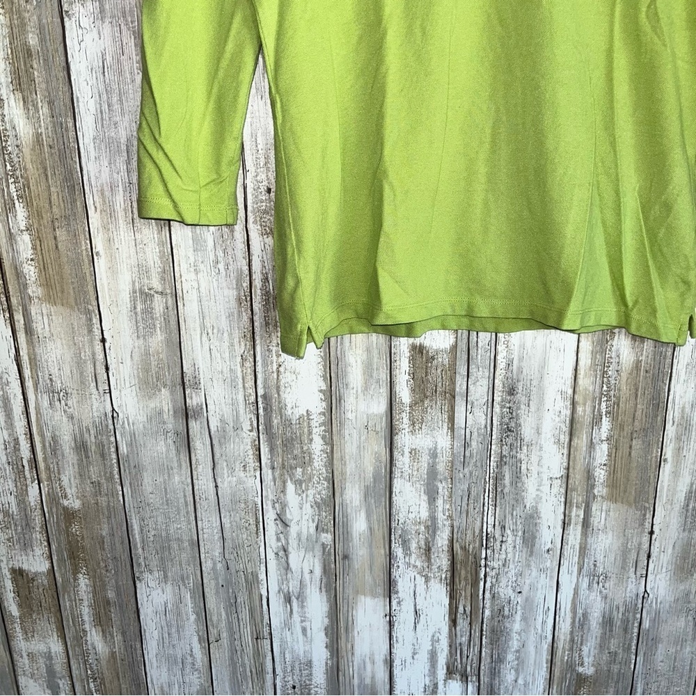 Talbots Green Button Neck Blouse - Picture 3 of 4